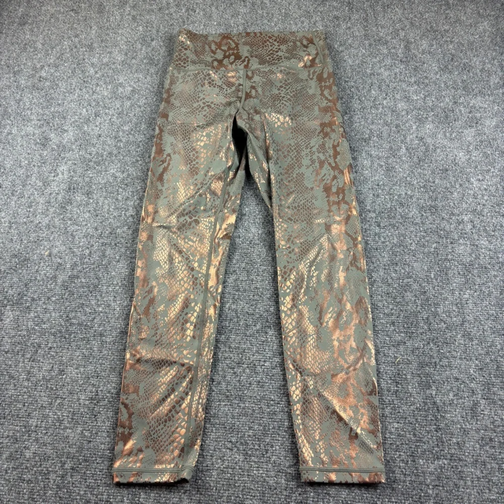 ZYIA Women’s Grey/metallic copper Snake print Athletic leggings size: 6-8 - Picture 2 of 7